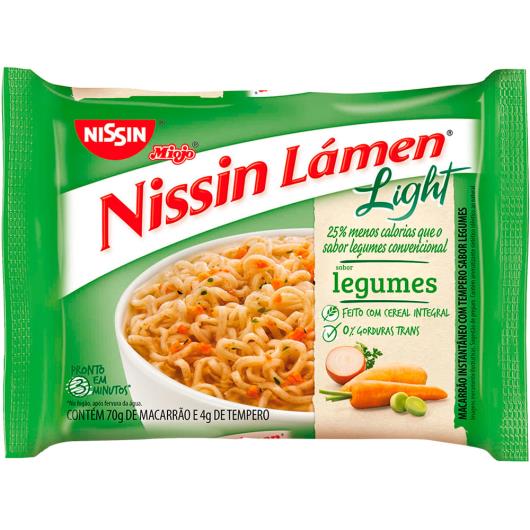 Macarrão instantâneo Nissin lámen light sabor legumes 74g - Imagem em destaque