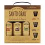 Kit 3 Copos + 3 Cachaças Clássicas Santo Grau 375ml Cada