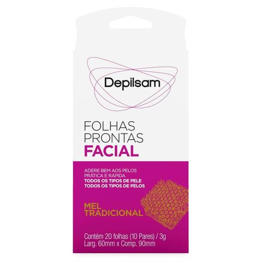 Folhas para Depilação Facial Depilsam Tradicional Mel Caixa 20un - Imagem em destaque