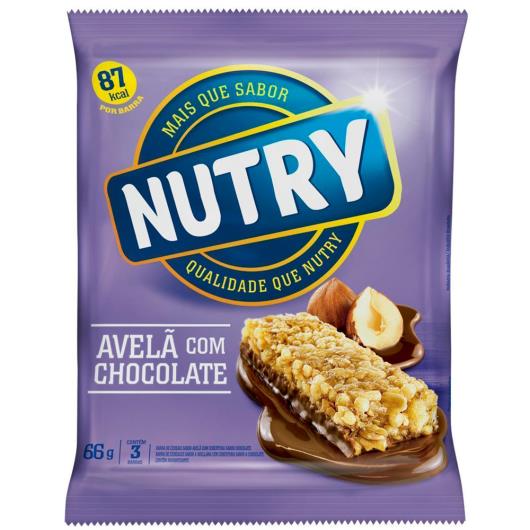 Barra de cereais Nutry sabor castanha e chocolate  66g - Imagem em destaque