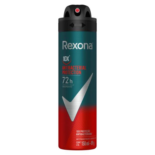 Antitranspirante Aerossol Antibacterial Protection Rexona Men 150ml - Imagem em destaque