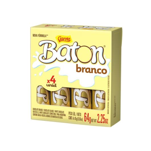 Chocolate GAROTO BATON Branco Pack 64g - Imagem em destaque