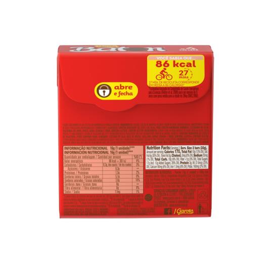 GAROTO Baton Chocolate Ao leite - Caixa 64g - Imagem em destaque