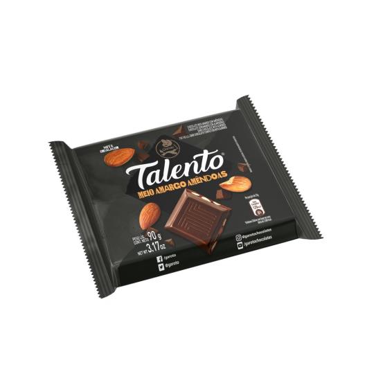 Chocolate Garoto Talento Meio Amargo com Amêndoas 90g - Imagem em destaque