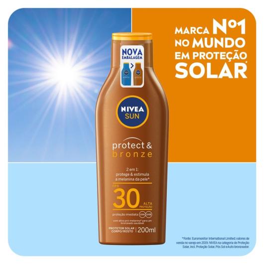 NIVEA SUN Protetor Solar Protect & Bronze FPS30 200ml - Imagem em destaque