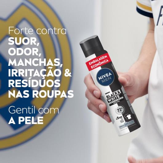 Antitranspirante Aerossol Spray Invisible Black & White Nivea Men 200ml - Imagem em destaque