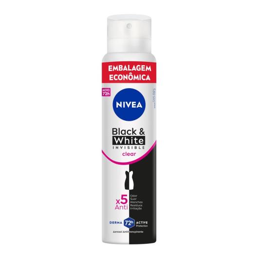 Desodorante Aerossol Invisible Black & White Clear Nivea 200ml Embalagem Econômica - Imagem em destaque