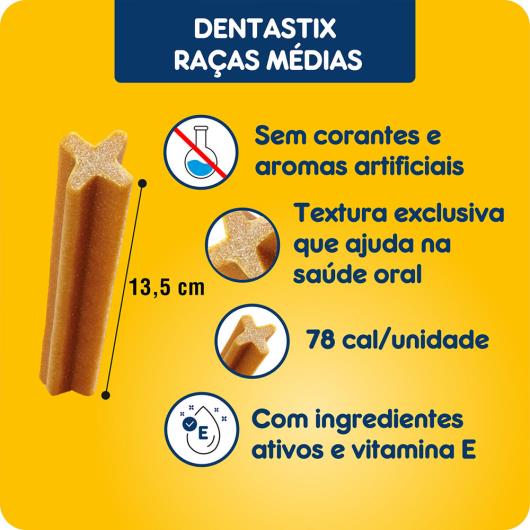 Petisco para Cães Adultos Raças Médias Pedigree Dentastix Pacote 77g 3 Uni - Imagem em destaque