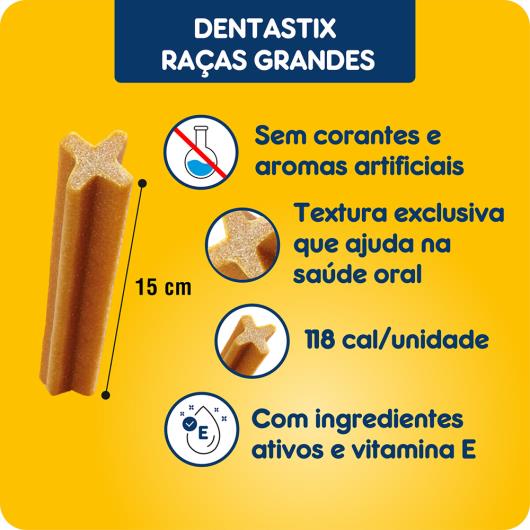 Petisco para Cães Adultos Raças Grandes Pedigree Dentastix Pacote 270g 7 Unidades - Imagem em destaque