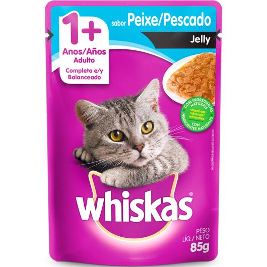 Alimento para gatos Whiskas Jelly sabor peixe 1+ANOS 85g - Imagem em destaque