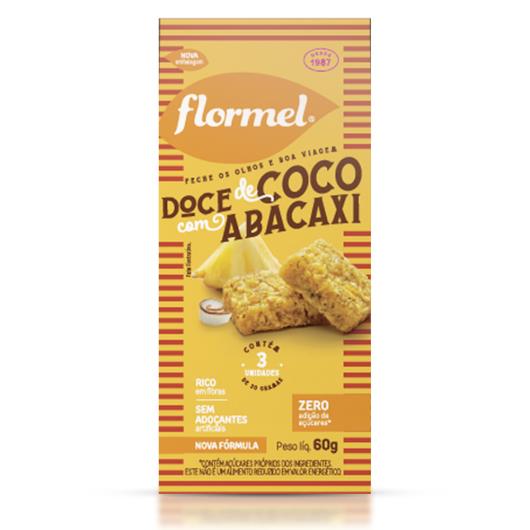 Pack Doce de Coco com Abacaxi Flormel Caixa 60g 3 Unidades - Imagem em destaque