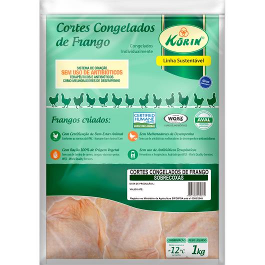 Corte de Frango Korin Sobrecoxa Congelada 1kg - Imagem em destaque