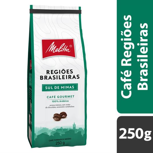 Café Torrado e Moído Sul de Minas Melitta Gourmet Regiões Brasileiras Pacote 250g - Imagem em destaque