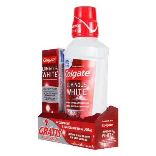 Kit Enxaguante Bucal Brilliant White Luminous White Colgate 500ml Grátis 1 Creme Dental 70g - Imagem em destaque