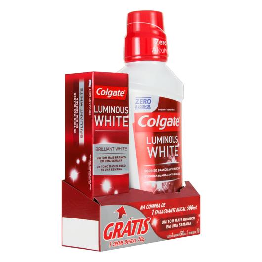 Kit Enxaguante Bucal Brilliant White Luminous White Colgate 500ml Grátis 1 Creme Dental 70g - Imagem em destaque