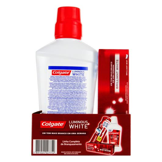 Kit Enxaguante Bucal Brilliant White Luminous White Colgate 500ml Grátis 1 Creme Dental 70g - Imagem em destaque