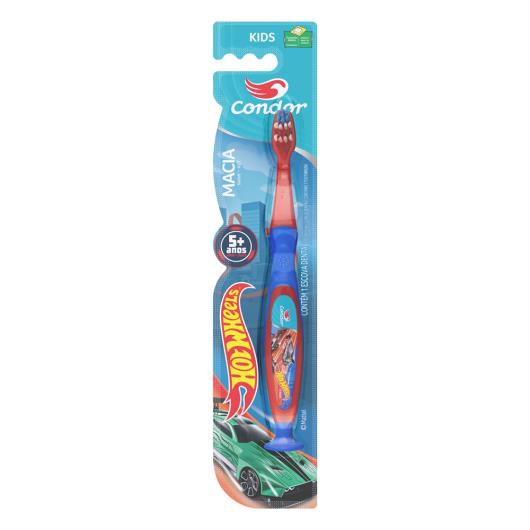 Escova Dental Macia Hot Wheels Condor Kids+ Cabeça P Grátis Capa Protetora - Imagem em destaque