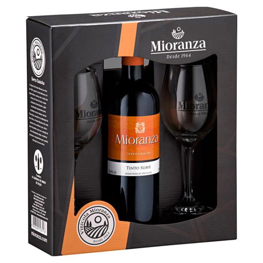 Kit Vinho Mioranza Tinto Suave 750 ML com 2 Taças - Imagem em destaque