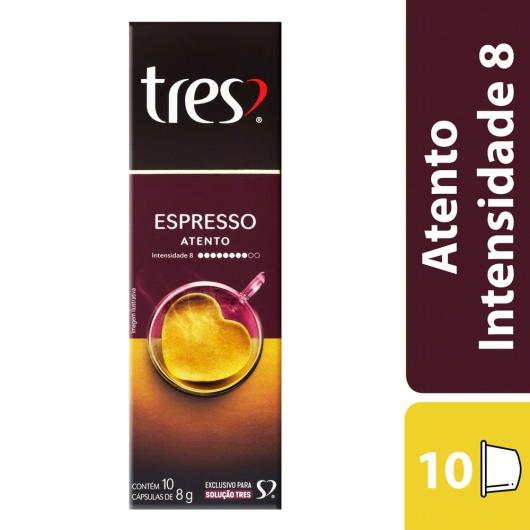 Cápsula de Café Espresso Atento 3 Corações 80g 10 Unidades - Imagem em destaque