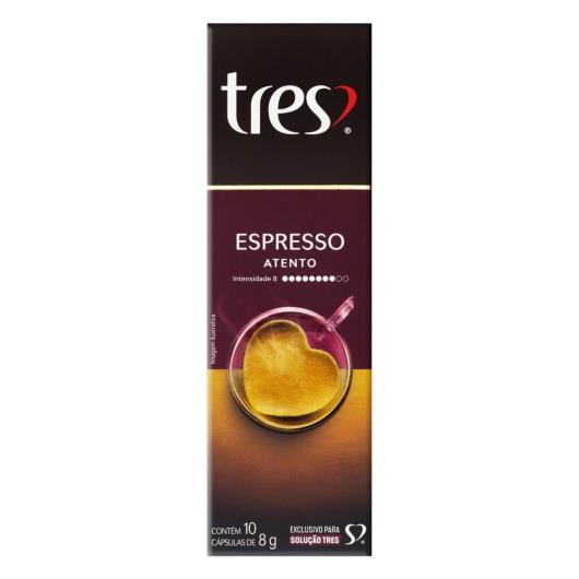 Cápsula de Café Espresso Atento 3 Corações 80g 10 Unidades - Imagem em destaque