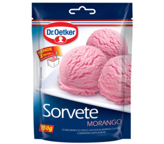 Mistura em pó para sorvete Oetker sabor morango 150g - Imagem em destaque