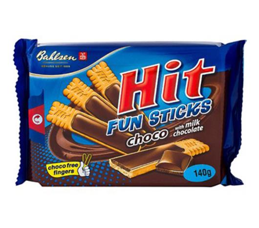 Biscoito Bahlsen Hit Fun Sticks Choco 140g - Imagem em destaque