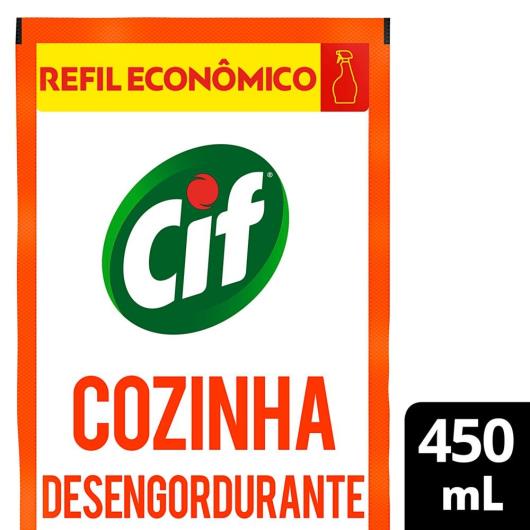 Limpador Desengordurante Cozinha Cif Refil Econômico 450ml - Imagem em destaque