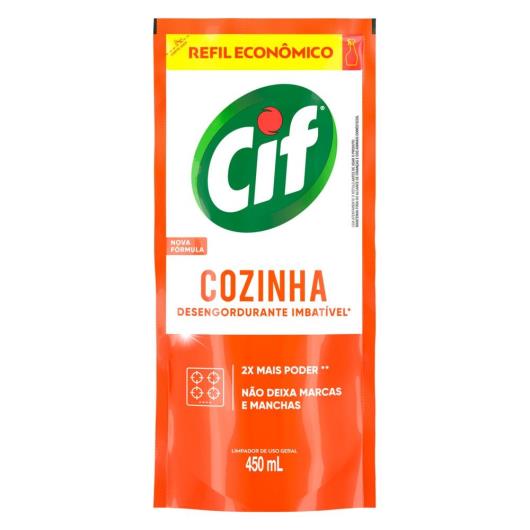 Limpador Desengordurante Cozinha Cif Refil Econômico 450ml - Imagem em destaque