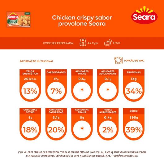 Empanado Chicken Crispy provolone Seara 300g - Imagem em destaque