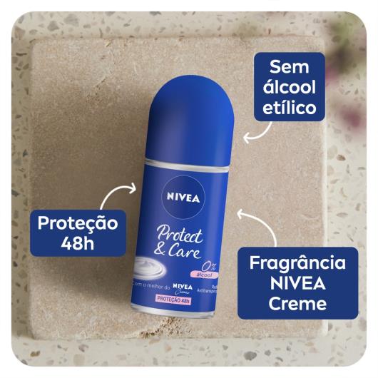 NIVEA Desodorante Antitranspirante Roll On Protect & Care 50ml - Imagem em destaque