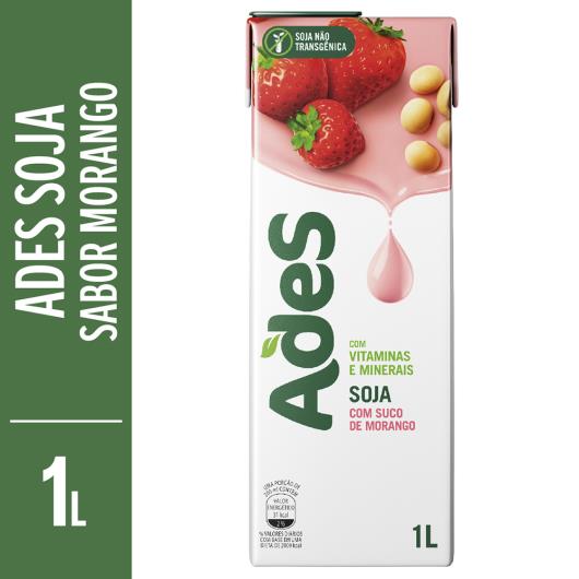 Alimento de Soja Ades Soy Force Morango 1L - Imagem em destaque