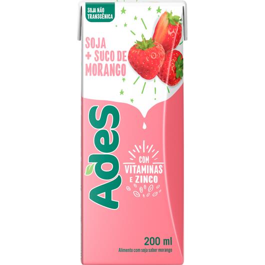 Bebida de soja Ades morango 200ml - Imagem em destaque