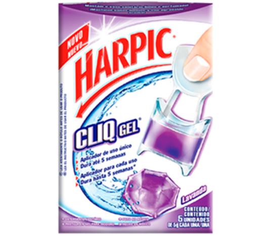 Detergente Sanitário Harpic cliq Gel lavanda 5 unidades - Imagem em destaque