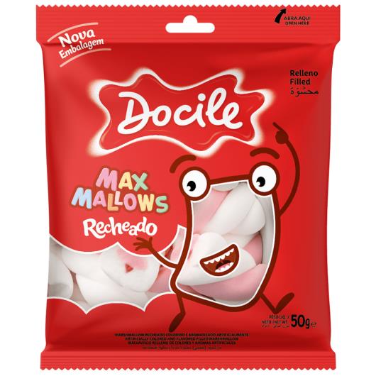 Marshmallow Dociles Recheado Twist Rosa e Branco 50g - Imagem em destaque