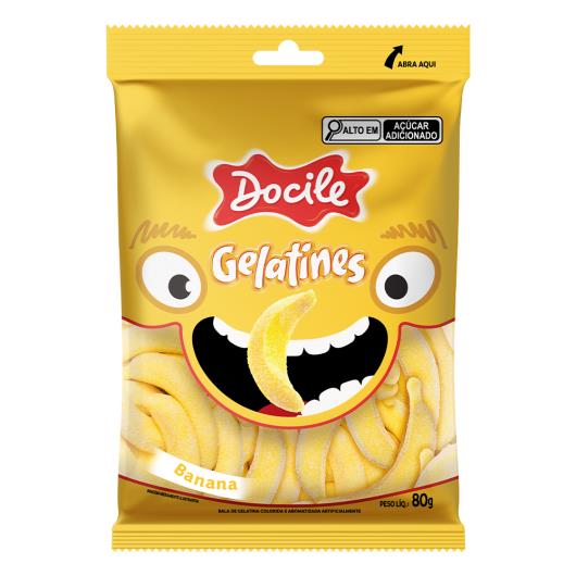 Bala de Gelatina Banana Docile Gelatines Pacote 80g - Imagem em destaque
