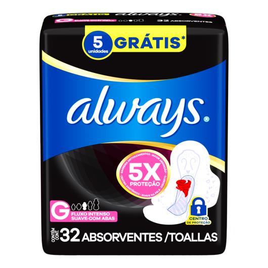 Absorvente com Abas Suave Always G Pacote 32 Unidades Grátis 5 Unidades - Imagem em destaque