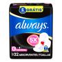 Absorvente com Abas Suave Always G Pacote 32 Unidades Grátis 5 Unidades