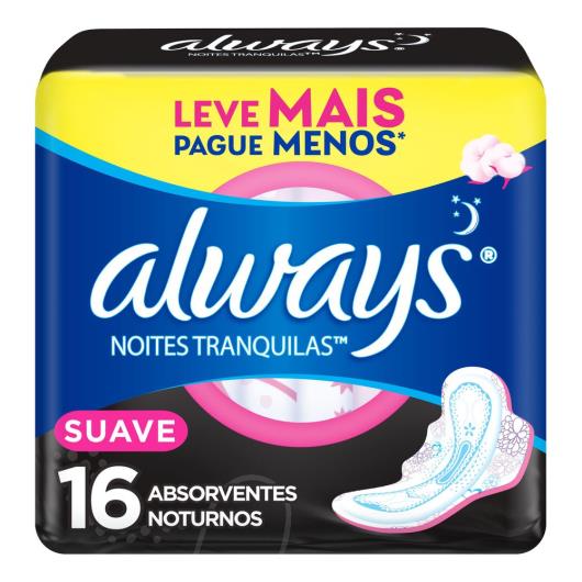 Absorvente Always Noites Tranquilas Suave com abas 16 Unidades - Imagem em destaque