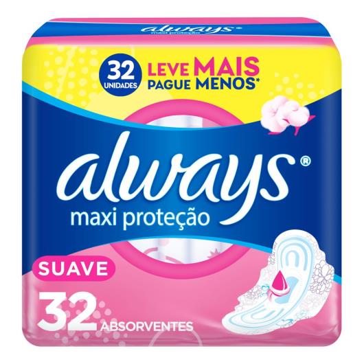 Absorvente Always Maxi Proteção Suave com abas 32 unidades - Imagem em destaque