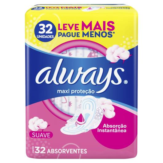 Absorvente Always Maxi Proteção Suave com abas 32 unidades - Imagem em destaque