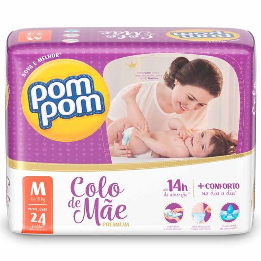 Fralda Descartável Pom Pom Colo Mãe M 24 unidades - Imagem em destaque