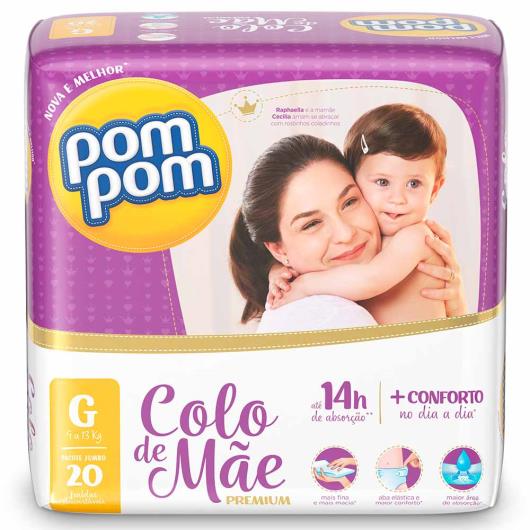 Fralda Descartável Pom Pom Colo de Mãe G com 20 unids. - Imagem em destaque