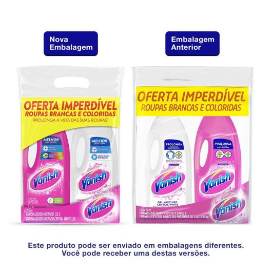 Tira Manchas Gel Vanish Multiuso para roupas brancas e coloridas 2 unidades de 1,5L - Imagem em destaque