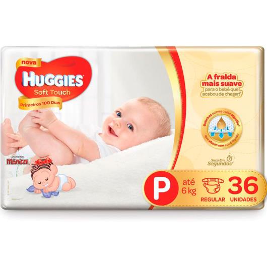 Fralda HUGGIES Soft Touch Primeiros 100 Dias P - 36 Fraldas - Imagem em destaque