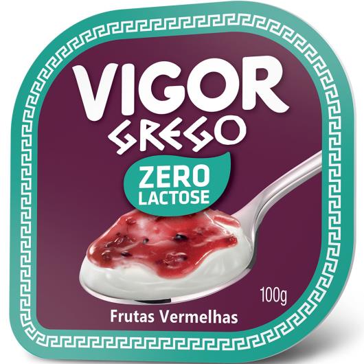 Iogurte vigor grego frutas vermelhas zero lactose 100g - Imagem em destaque