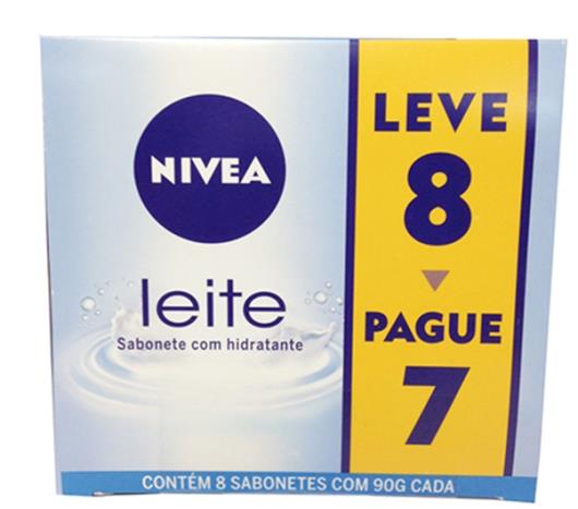 Sabonete Nivea  hidratante leite 8x90g leve 8 pague 7 720g - Imagem em destaque
