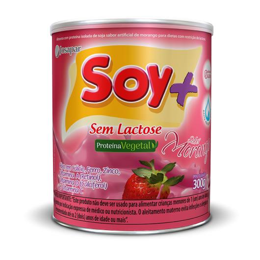 Alimento em Pó Supra Soy+ sem Lactose Morango 300g - Imagem em destaque