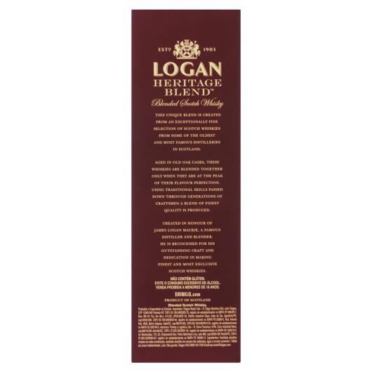 Whisky Escocês Blended Heritage Blend Logan Garrafa 700ml - Imagem em destaque