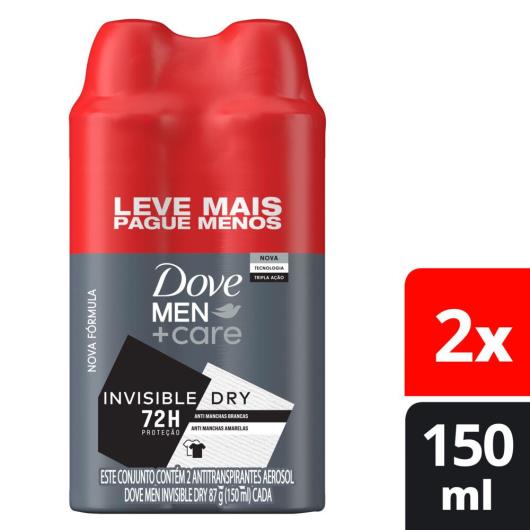 Oferta Desodorante Antitranspirante Aerosol Dove Men+Care Invisible Dry 2 X 150ML - Imagem em destaque