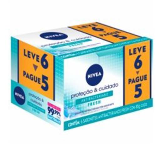 Sabonete Nivea proteção & cuidado antibactericida suave 6x85g Leve 6 Pague 5 - Imagem em destaque